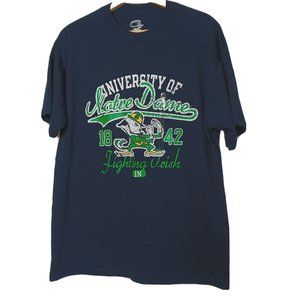 University of Notre Dame Fighting Irish Men Large T Shirt Navy Blue New FLAWED